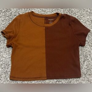 Arizona Jean Company Brown and Dark Brown Crop Top